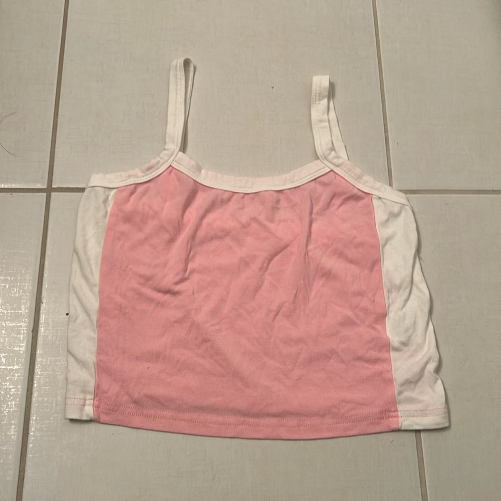 Pink And White Tank Top